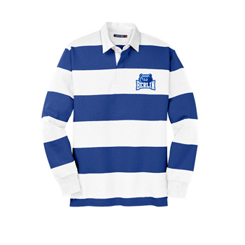 Rugby Style Polo - Royal/White w/ 3D Emblem